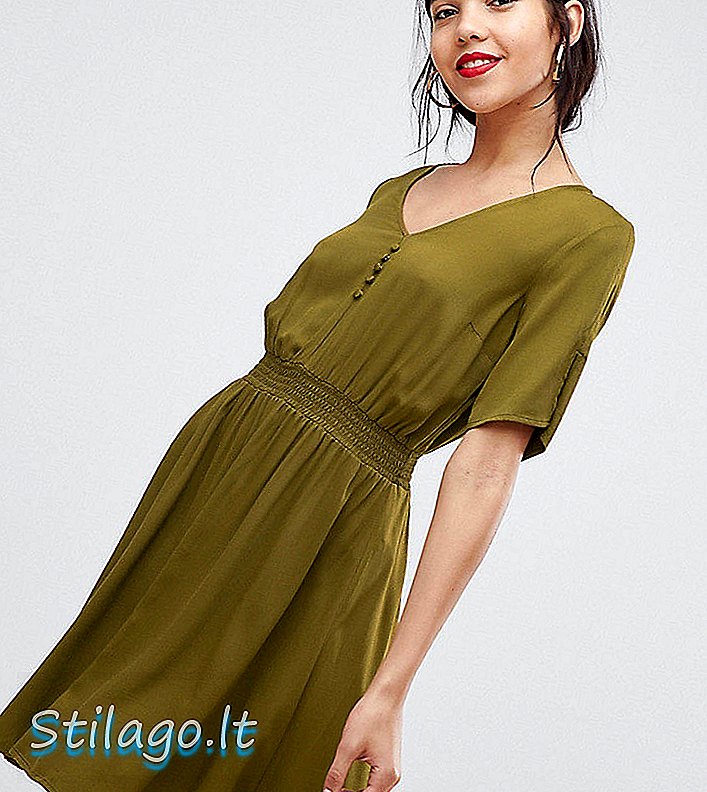 Y.A.S Tall midi-jurk met elastische taille-Green