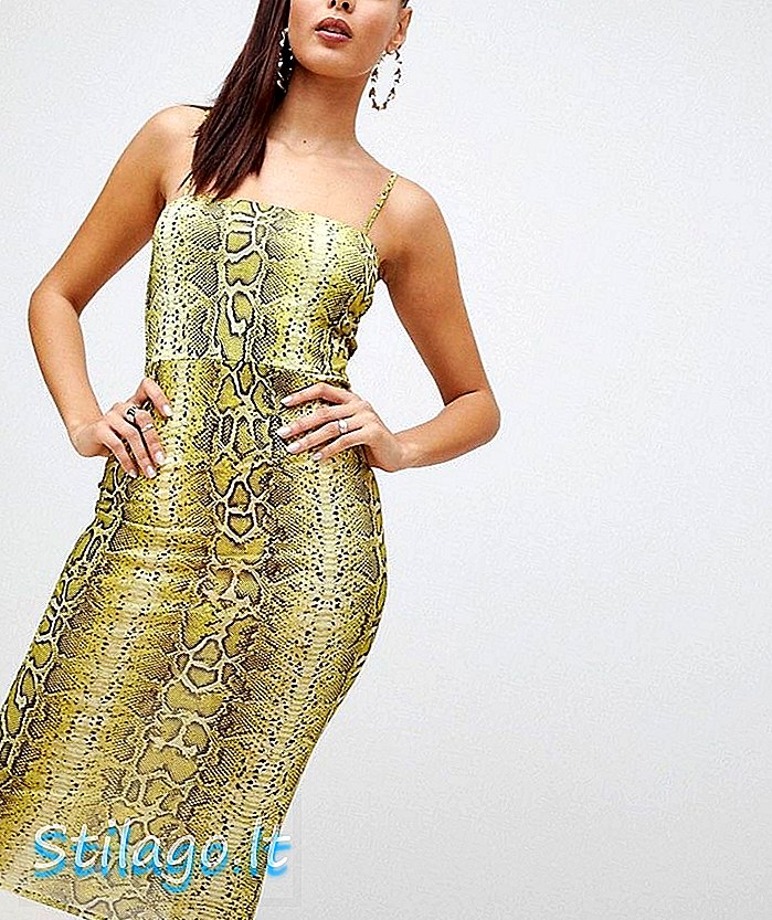 Платье миди с принтом в виде змеи ASOS DESIGN - мульти