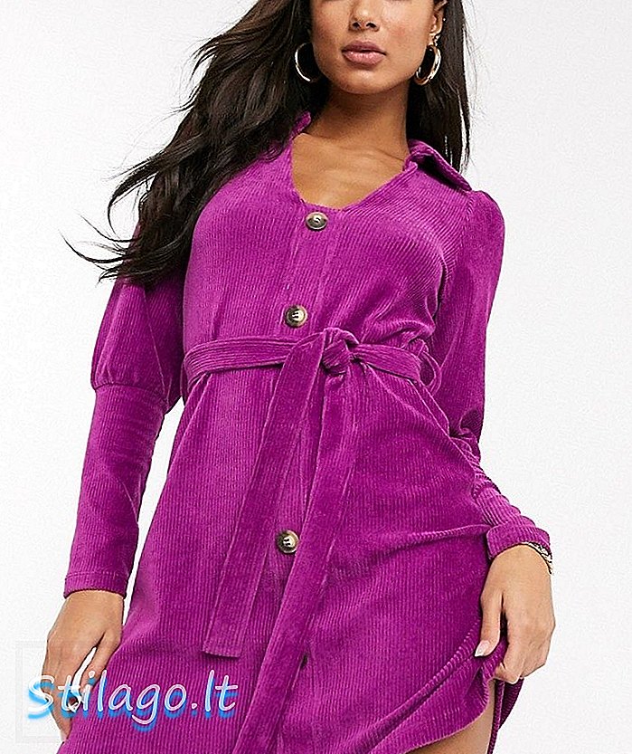 „ASOS DESIGN“ virvelių marškinių mini suknelė-violetinė