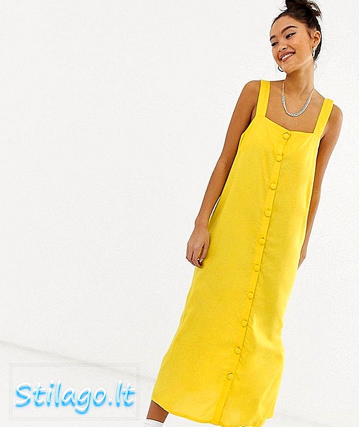 Støyende May-knapp cami maxi-kjole-gul