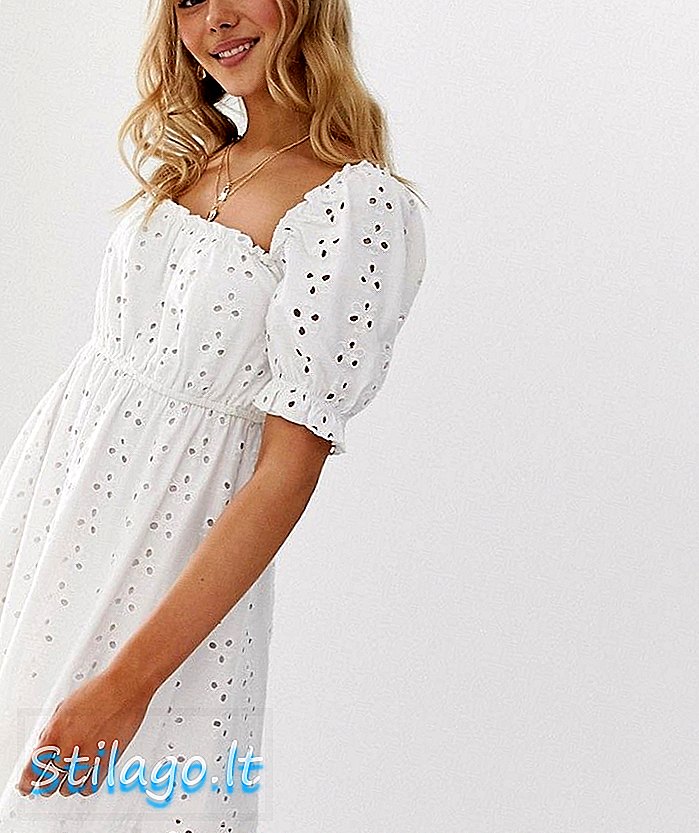 Mini haljina od brodie Amax DESIGN za mliječne djevojke-Bijela