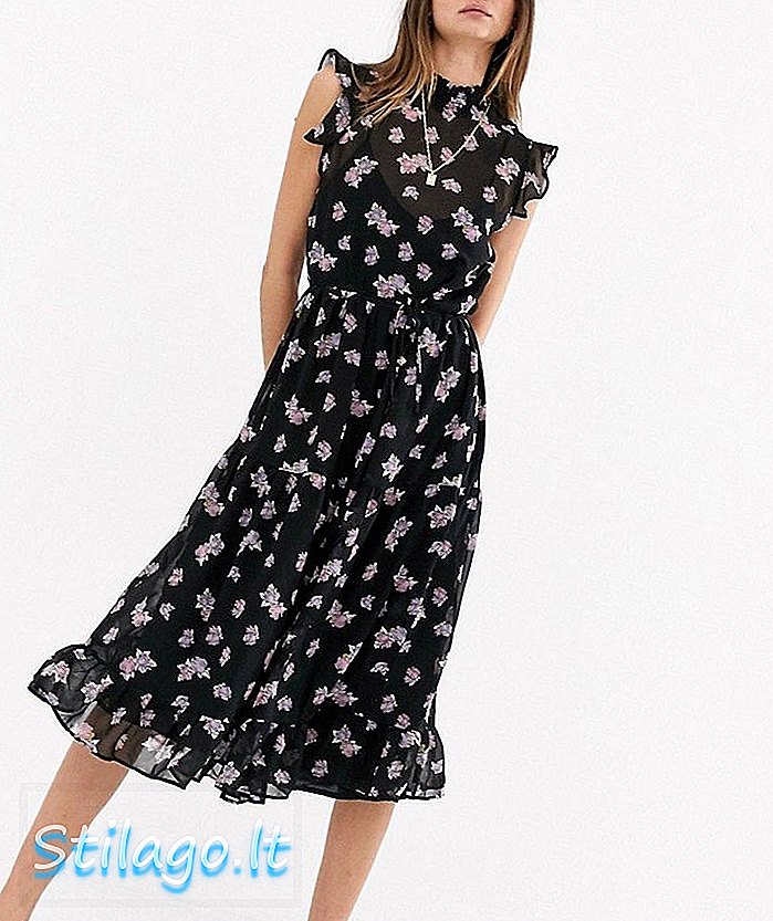 Levete Room mouwloze maxi-jurk met bloemenprint - Zwart