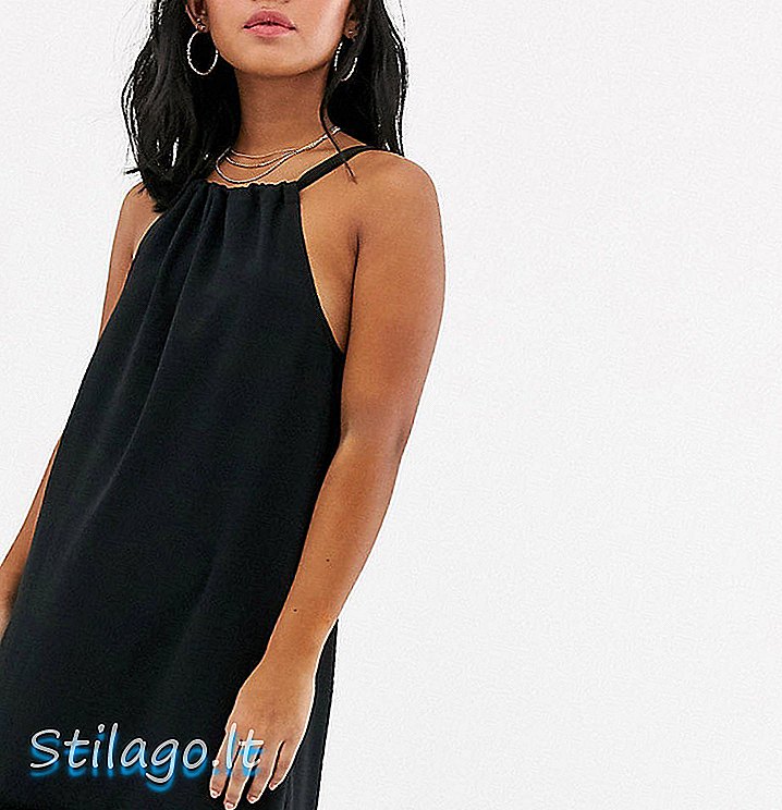 Vero Moda Petite halter neck mini šaty v čiernej farbe