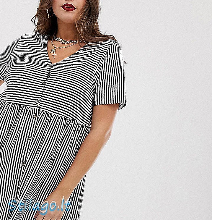 ASOS DESIGN Tlačidlo krivky mini v krku cez blúzky v pruhu Multi