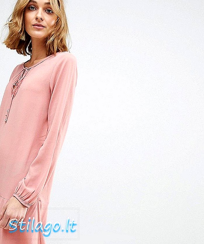 Vero Moda mini hintás ruha, rózsaszínű csipkével