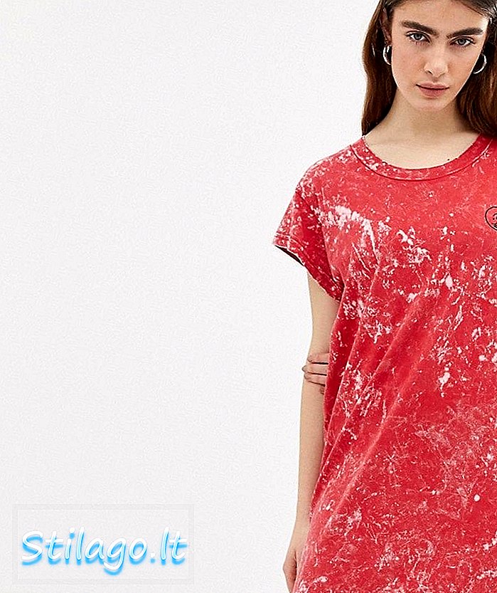Billig mandag organisk bomuld slipsfarve t-shirt kjole-rød