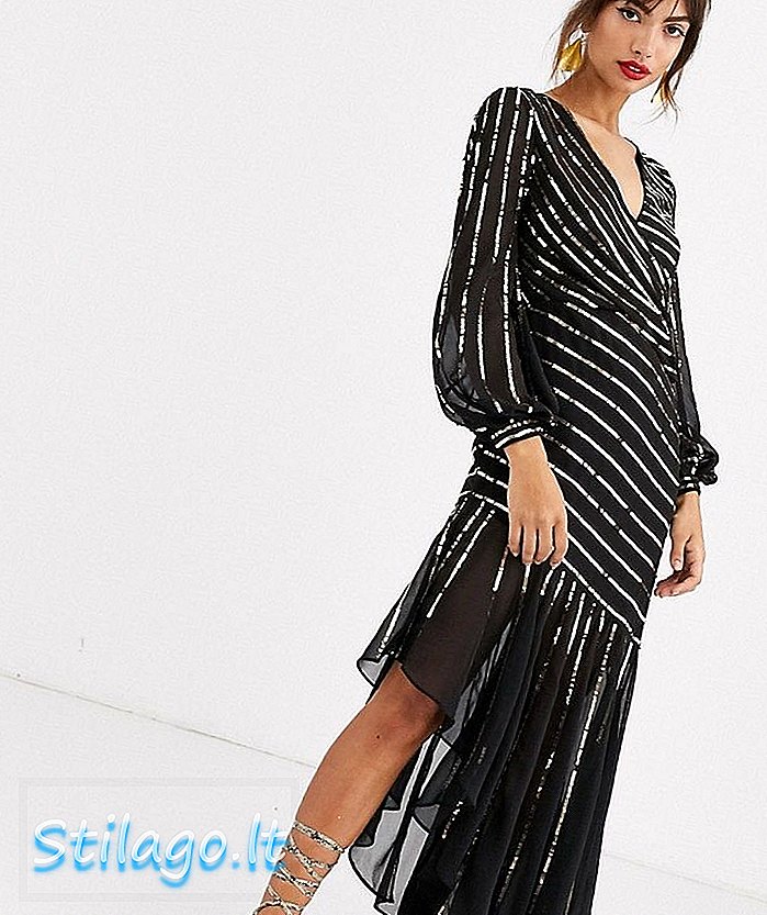 ASOS DESIGN starburst maxi haljina-crna