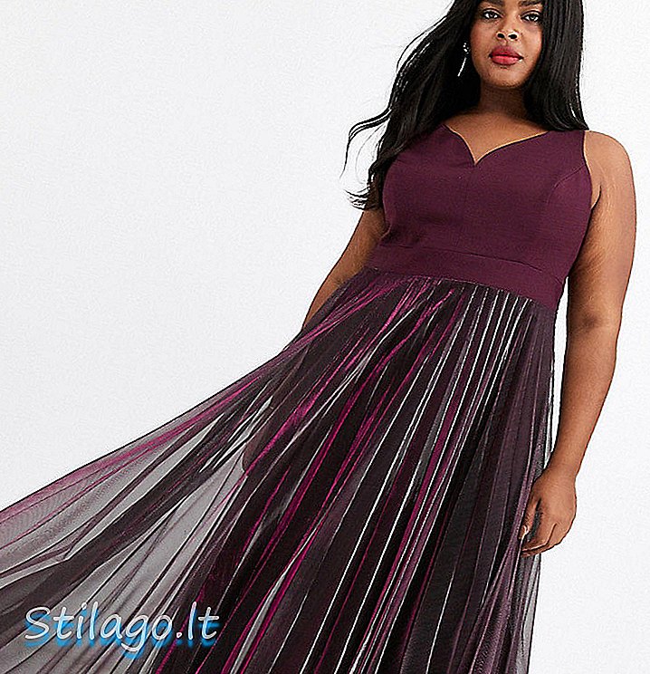 Плиссированное платье макси с короткими рукавами Coast Plus Violetta, цвет фиолетовый