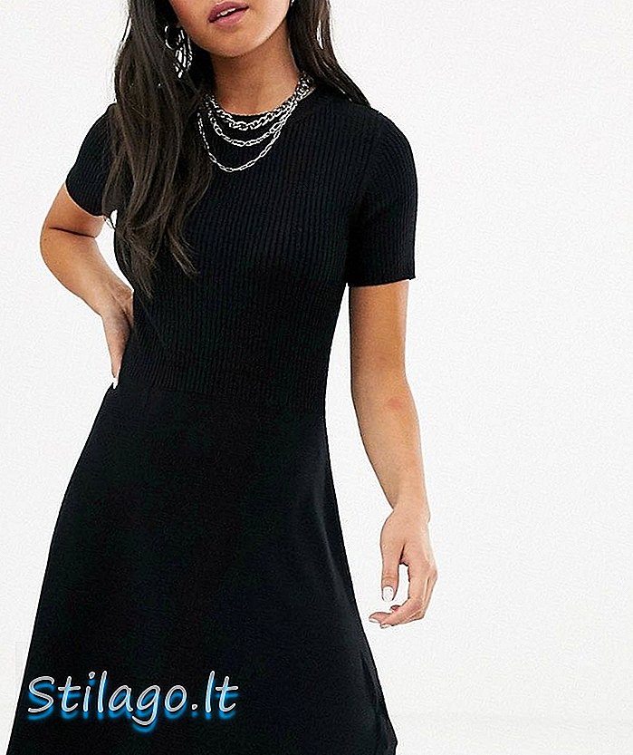 Rochie din tricot cu mâneci scurte Noisy May-Negru