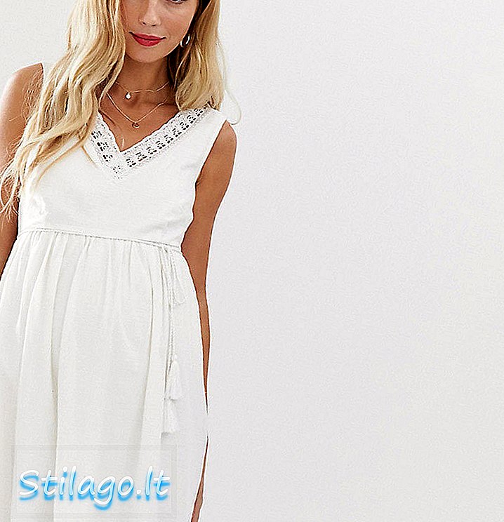 Mamalicious siuvinėta vasaros suknelė-balta