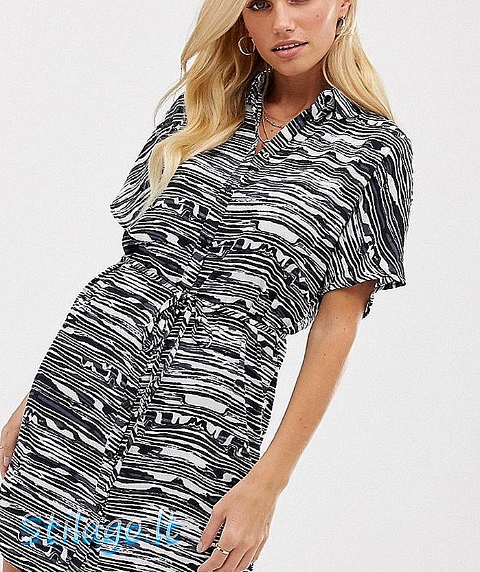 Unik21 zebra print shirt kjole-Multi