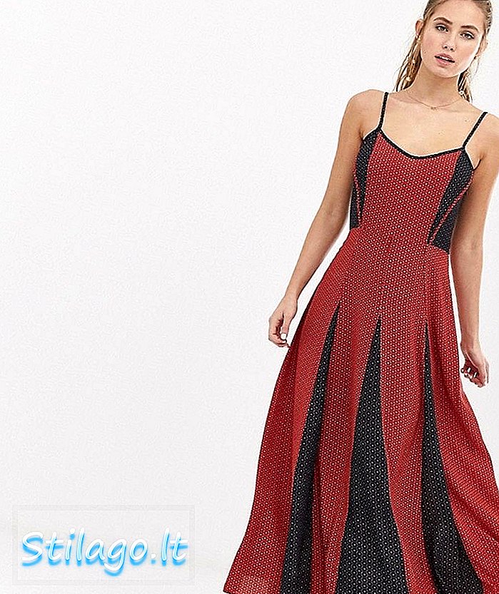 Drąsios „Soul gina maxi“ suknelė su kontrasto spausdinimo plokštėmis - „Navy“