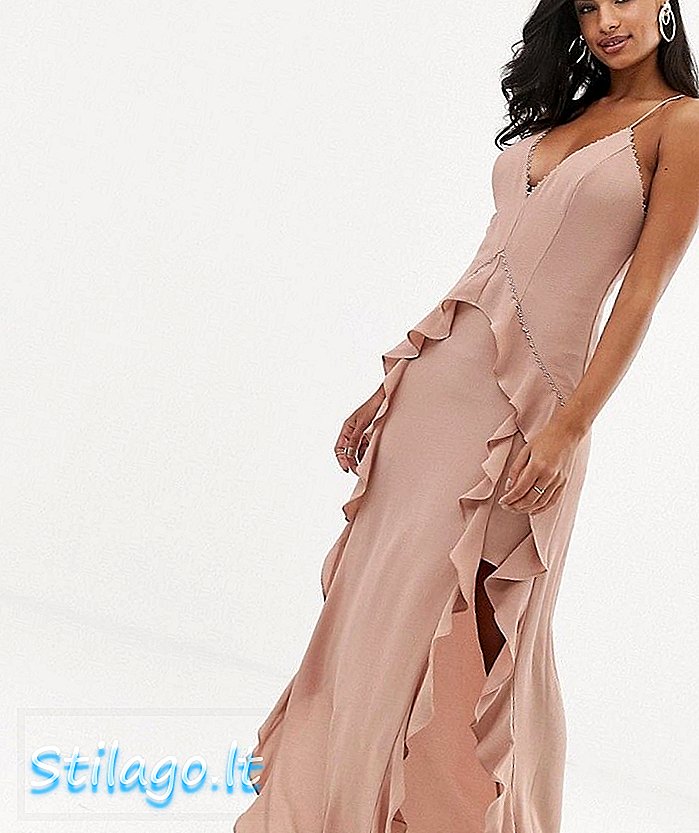 The Jetset Diaries light my fire ruffle maxi dress-Pink