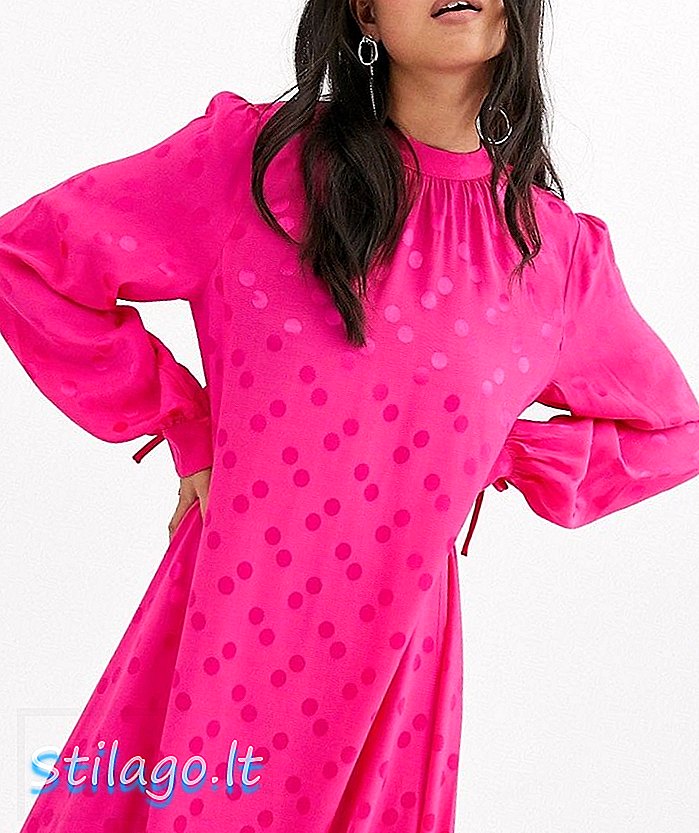Συνέχεια Portia spot print midaxi dress-Pink