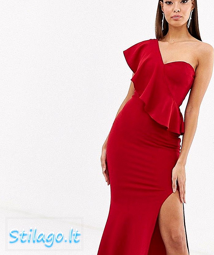 Club L London haljina s jednim ramenom, ruksak maxi-crvena
