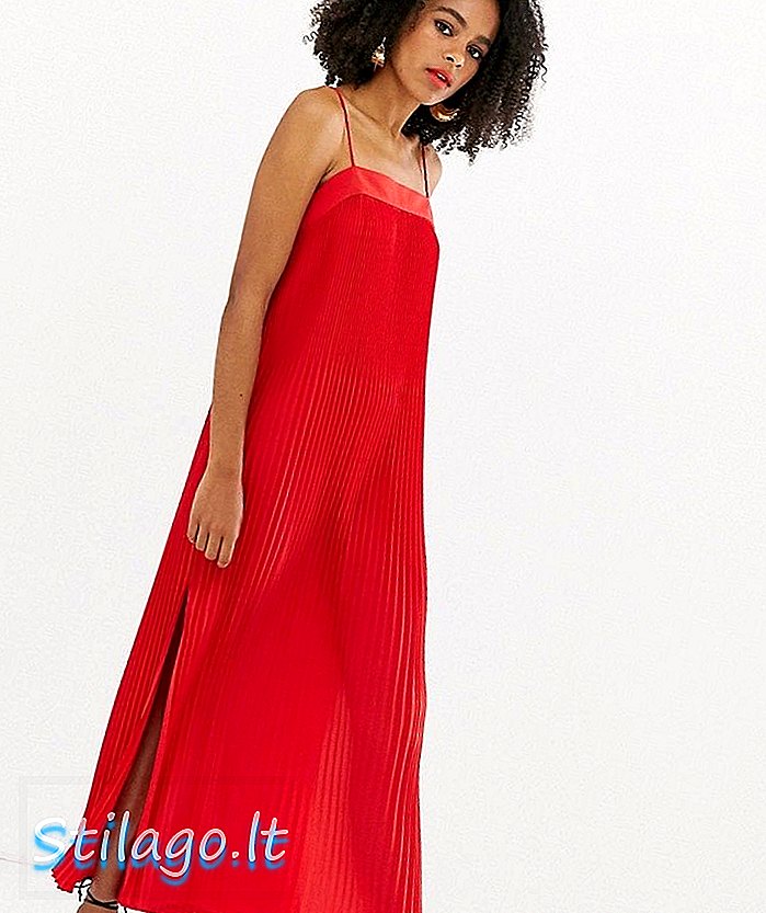 Plisowana sukienka Cami w kolorze czerwonym