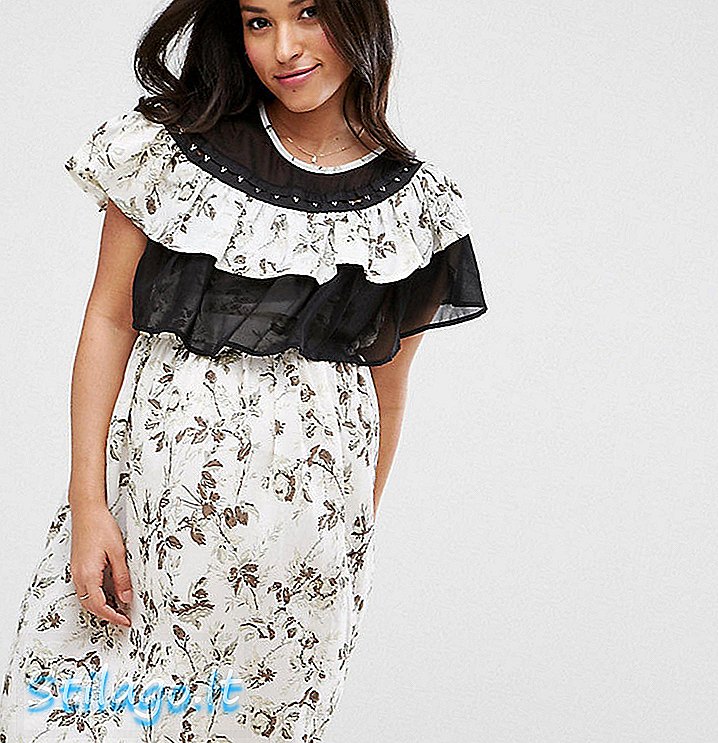 Мини-платье с цветочным принтом и оборками ASOS Maternity