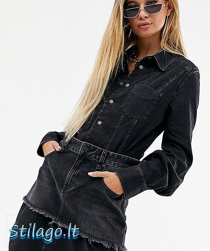 Плаття з джинсової сорочки з дизелем із спідницею-накладкою
