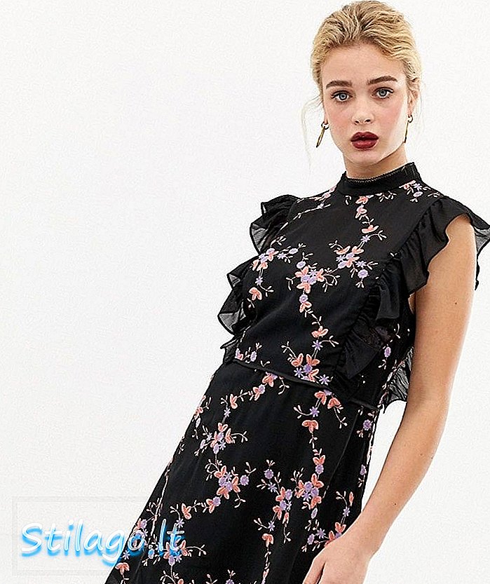 Talulah Eguro Floral Print Mini Dress-Black