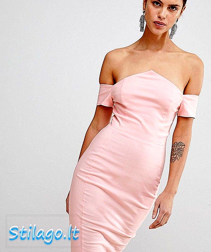 Sukienka ołówkowa Vesper Bardot-różowa