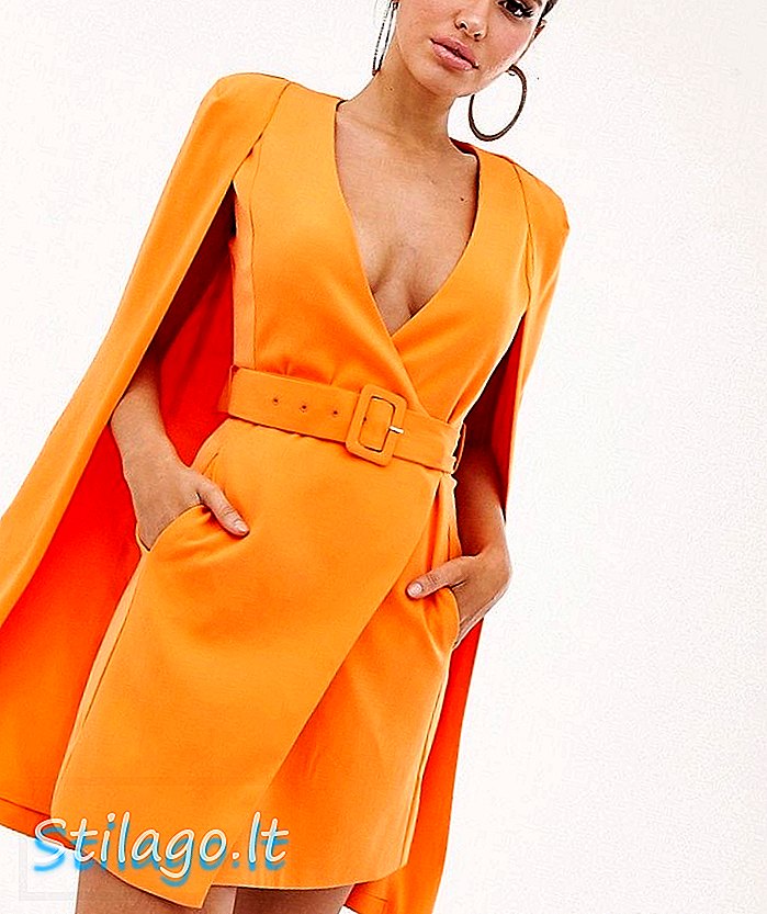 Raskošna haljina od jakne do kaputa u narančastoj boji