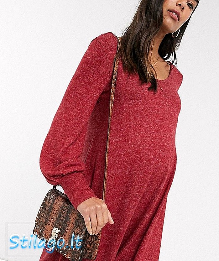 ASOS DESIGN Maternité - Mini robe smockée super douce - Rouge