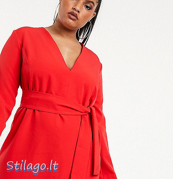 Robe de smoking sur mesure Vesper Plus avec lien à nouer en rouge