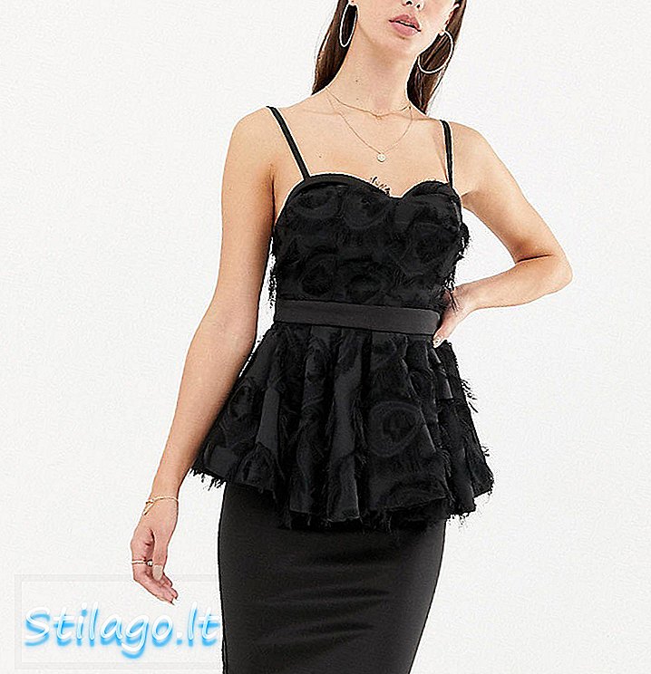 Черное облегающее платье миди с высоким воротом ASOS DESIGN
