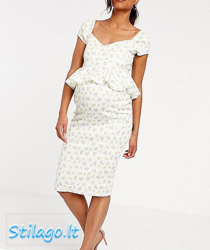 Платье миди для беременных с цветочным принтом ASOS DESIGN