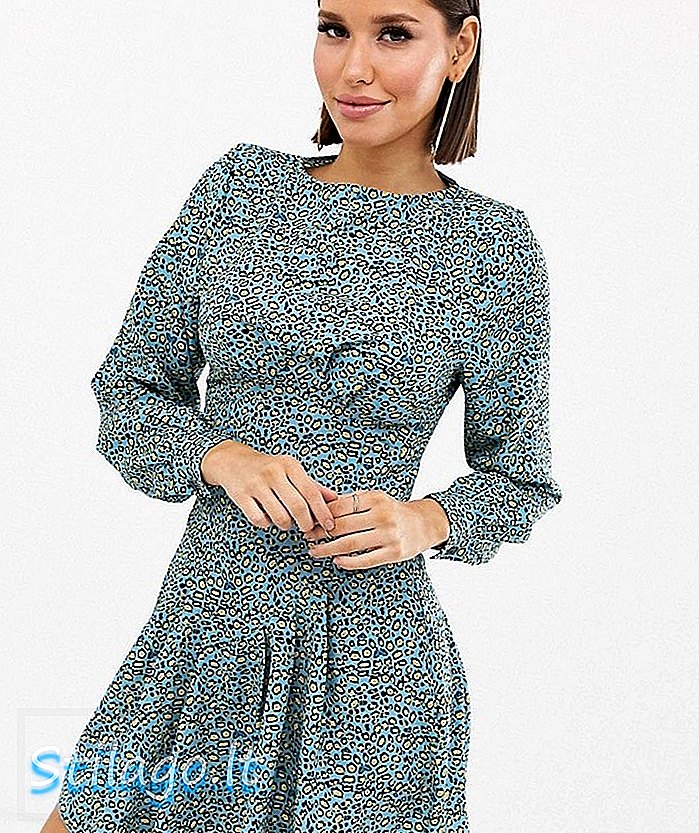 Girl In Mind - Mini-robe à manches longues et imprimé léopard-Multi