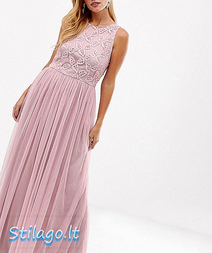 Little Mistress pleat váy maxi-Pink