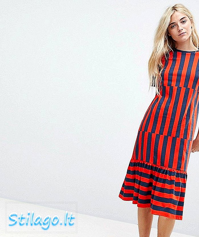 Φόρεμα μπλουζάκι ASOS Midi Block Stripe-Multi