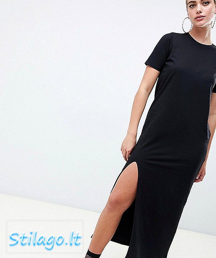 ASOS DESIGN שמלת מקסי חולצת טריקו האולטימטיבית - שחור