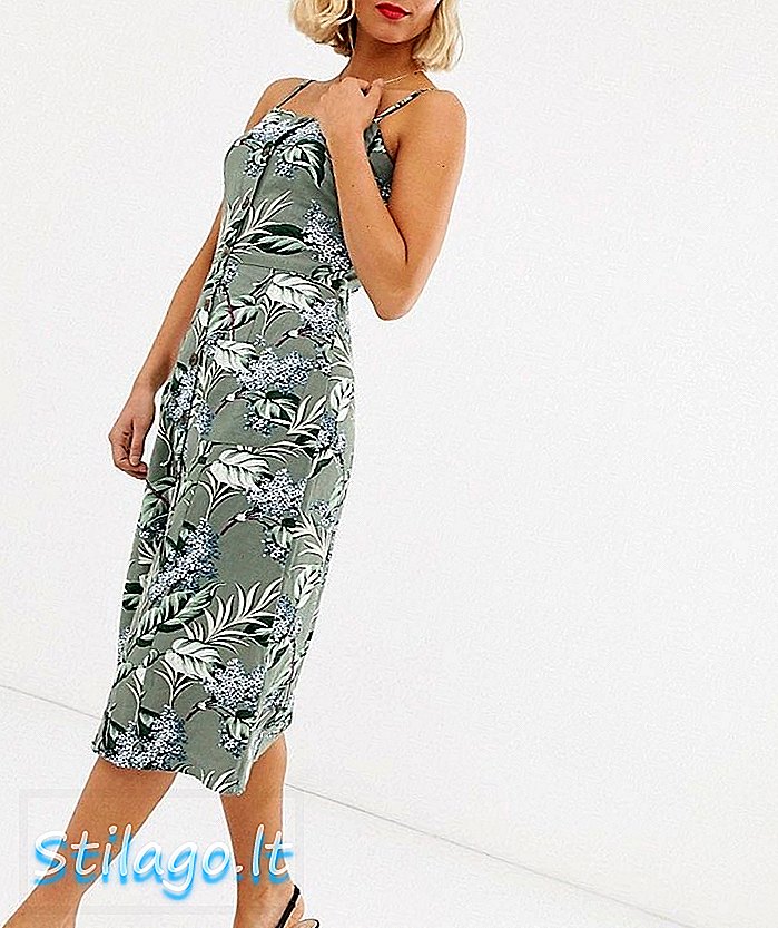 Бутон Oasis midi през рокля в тропически принт-Multi