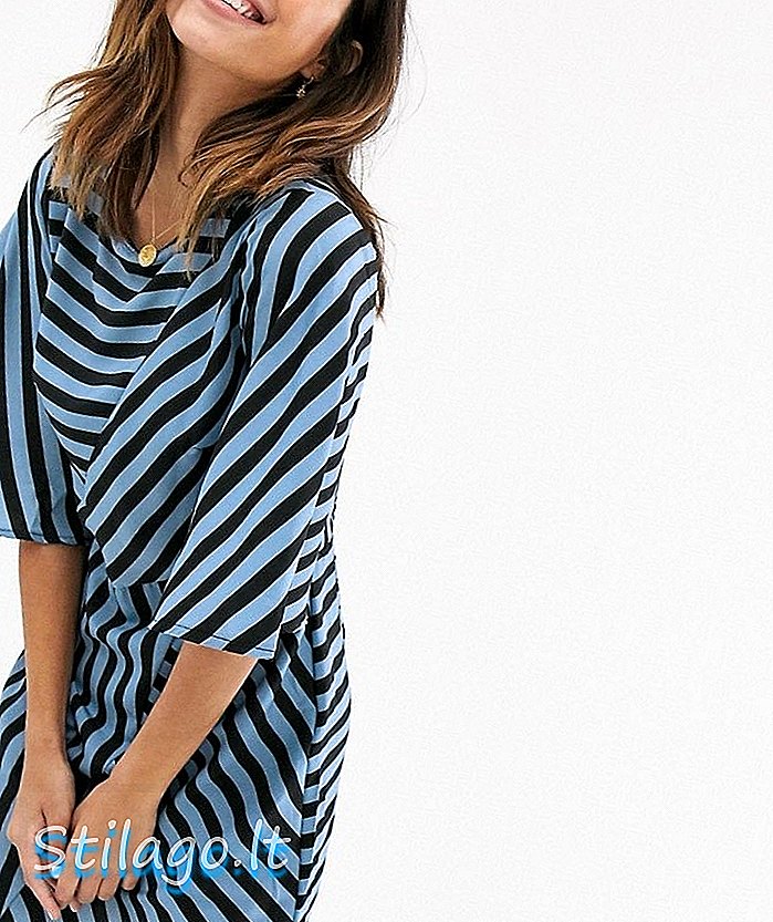 AX Paris mix stripe kjole med fuld ærmer-Multi