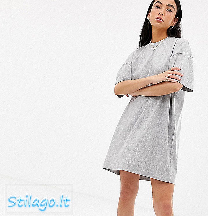 COLLUSION mini t-skjorte kjole-grå