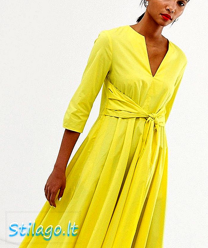 Max & Co midi-jurk met zelfknoop-geel