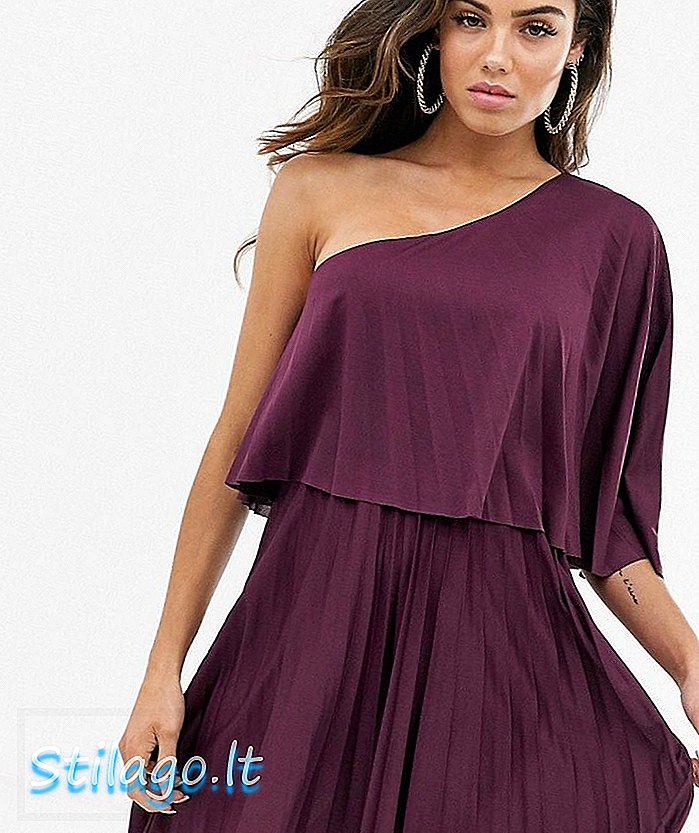 „ASOS DESIGN“ vienos peties plisuotos mini suknelės-violetinė