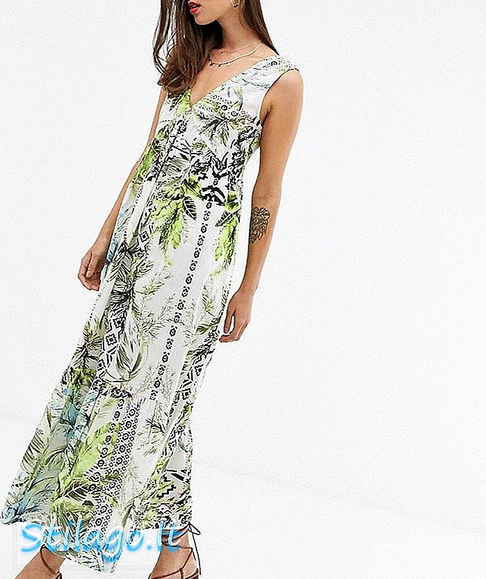 Макси-платье с цветочным принтом ASOS DESIGN в тропическом стиле - мульти