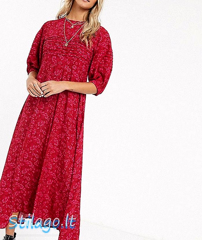 Gratis mennesker Jessie ditsy blomsterprint midi-kjole-rød