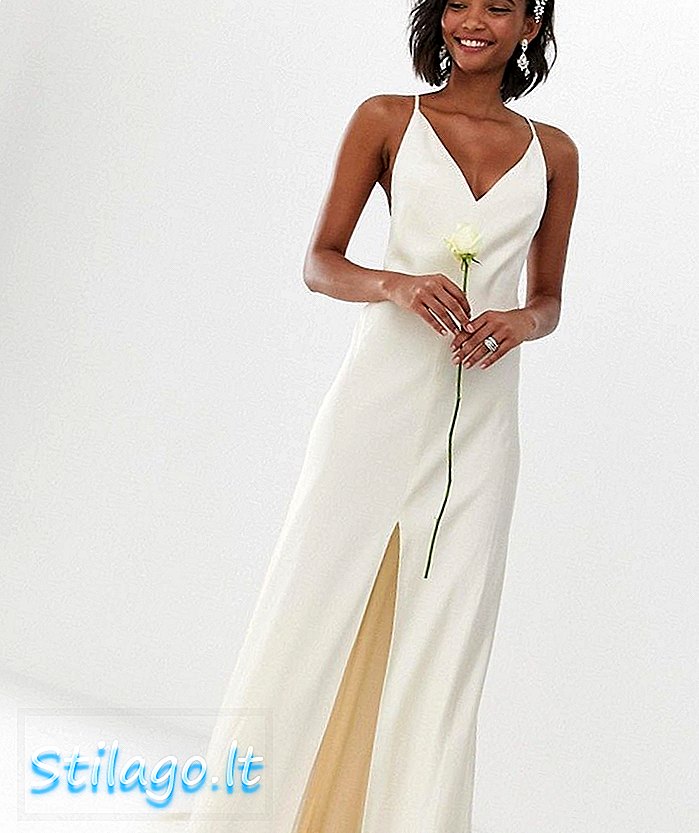 ASOS EDITION Vestit de núvia per davant de cami split blanc