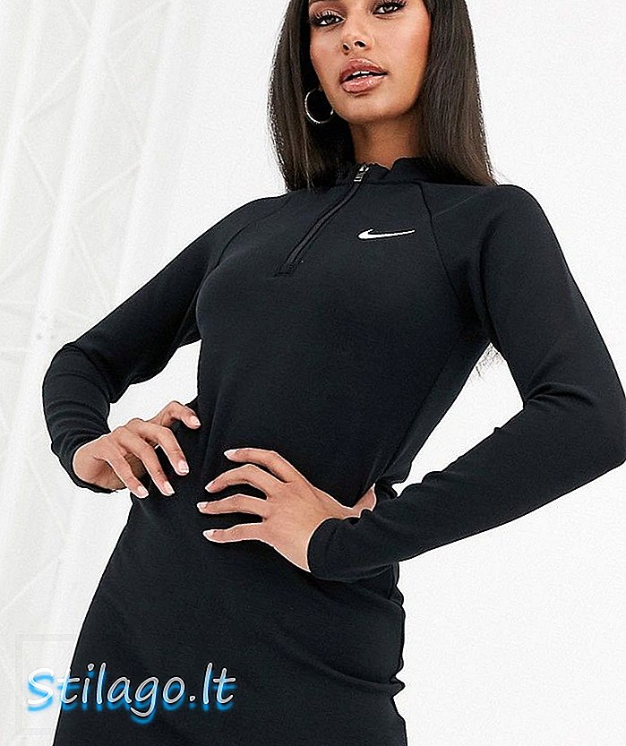 Nike svart mini-kjole med lang erme