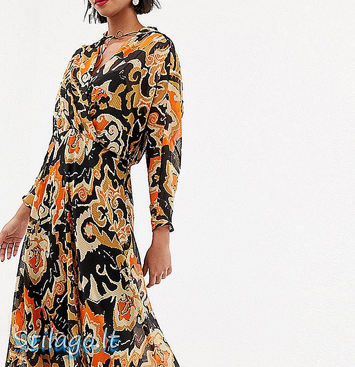 Манго отпечатана обвивка предна рокля в мулти