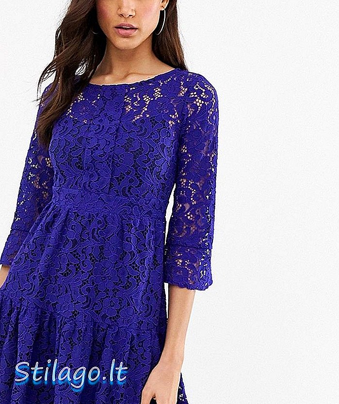 Плаття з повним спідницею з мереживом-фіолетове