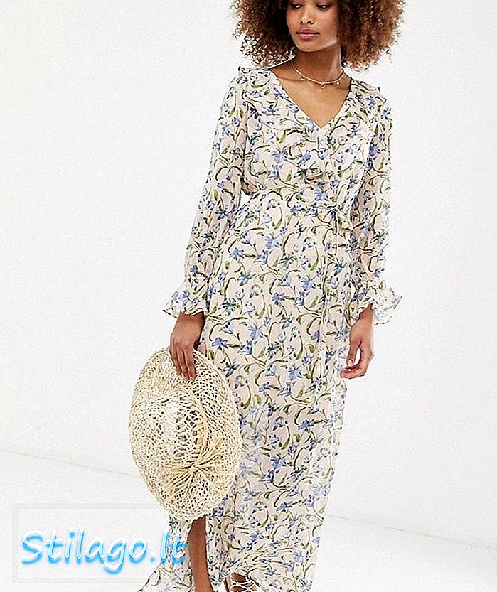 Vestit maxi floral Gilli amb detall volant-Multi