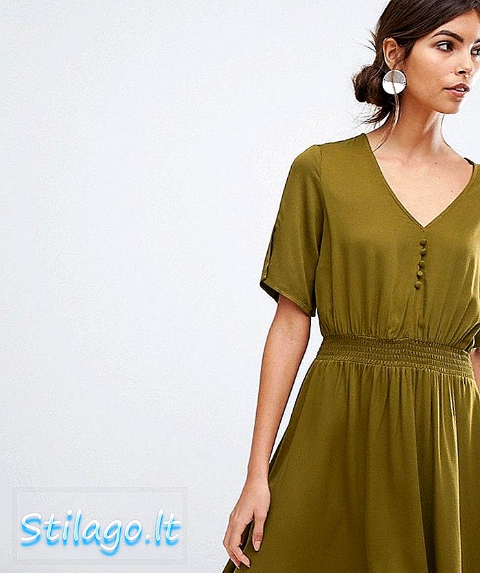 Sukienka midi Y.A. z elastyczną talią - zielona