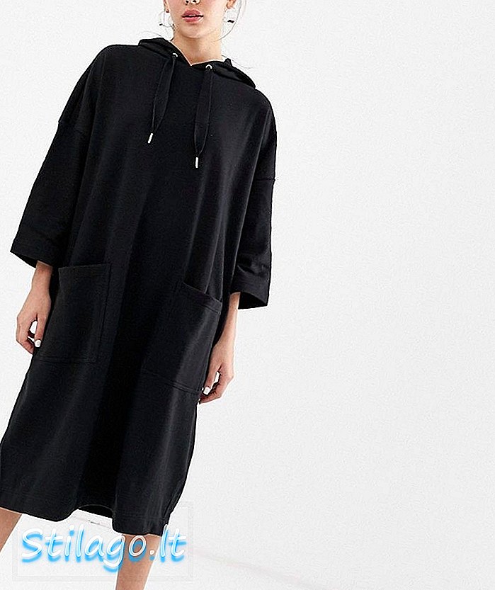 Monki hooded dress-Black