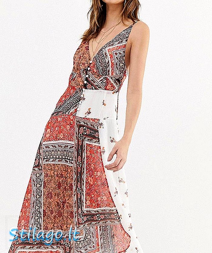 فستان ماكسي من ASOS DESIGN مع طبعات الورود - متعدد الألوان