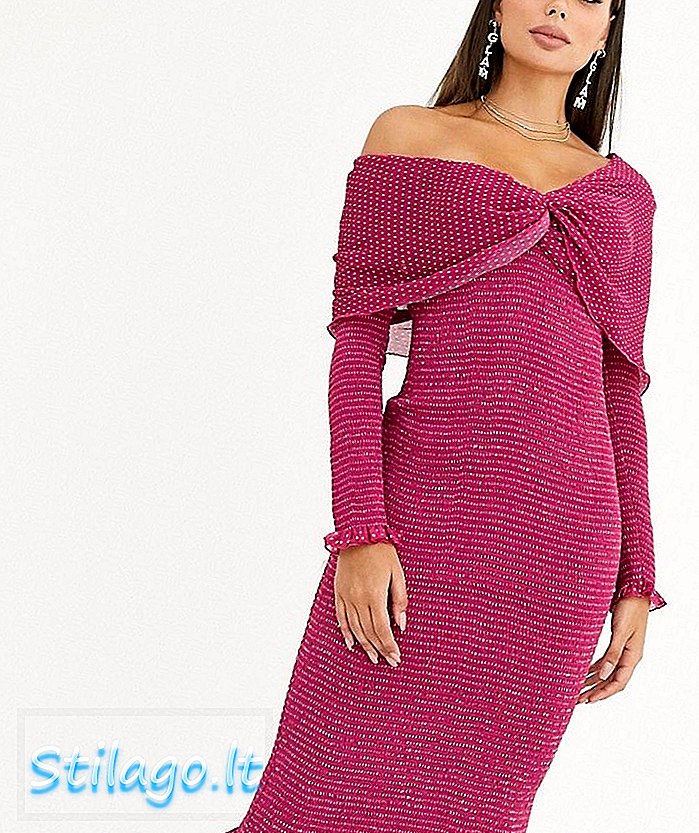 Talulah Pollen midi-jurk met asymmetrische schouder - Roze