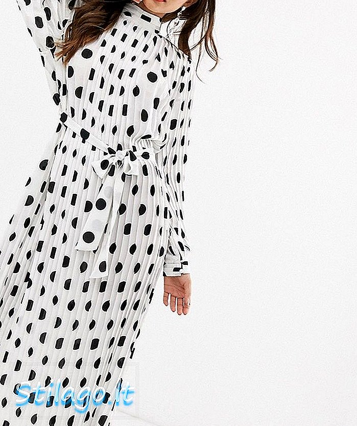 Forever U Collection plisseret midaxi kjole i polka dot print-Multi